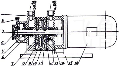 2SK-0.4、2SK-0.8兩級水環真空泵結構圖